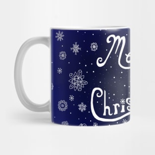 Merry Christmas Snowflake Greeting Mug